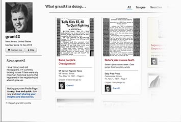 Profile page on Cedar Rapids Gazette Archive